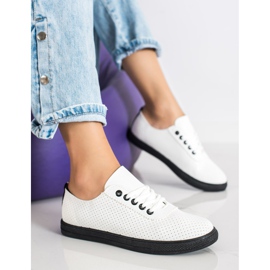 SHELOVET Baskets ajourées sur la plate-forme noire blanche 2