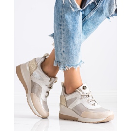 Baskets compensées VINCEZA beige 1