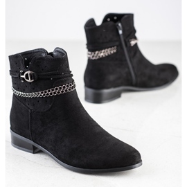 Bottines avec chaîne décorative VINCEZA le noir 1