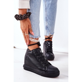 Baskets En Cuir Sur Compensées Big Star EE274127 Noir le noir 2