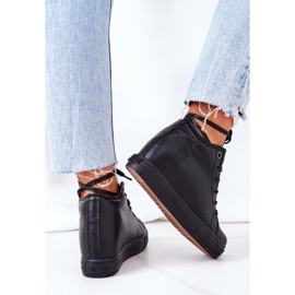 Baskets En Cuir Sur Compensées Big Star EE274127 Noir le noir 5