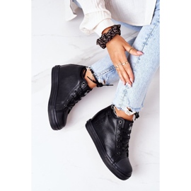 Baskets En Cuir Sur Compensées Big Star EE274127 Noir le noir 6