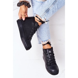 Baskets En Cuir Sur Compensées Big Star EE274127 Noir le noir 7