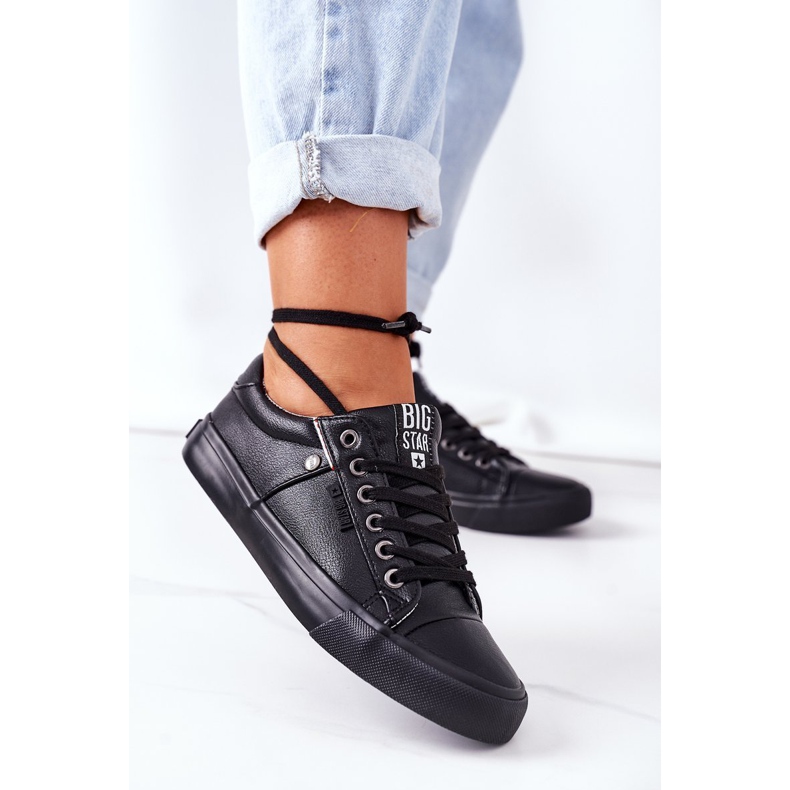 Baskets en cuir pour femmes Big Star GG274061 Noir 2