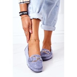 PS1 Mocassins Femme En Daim Bleu Downtown 4