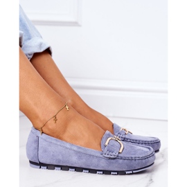 PS1 Mocassins Femme En Daim Bleu Downtown 5