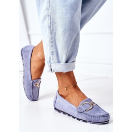 PS1 Mocassins Femme En Daim Bleu Downtown 3