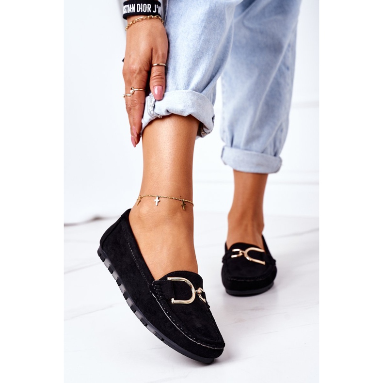 PS1 Mocassins Femme Downtown Noirs En Daim le noir 2