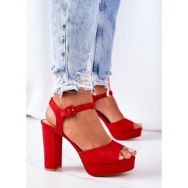 PW1 Sandales en daim sur une barre Camilia rouge 4