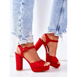 PW1 Sandales en daim sur une barre Camilia rouge 5