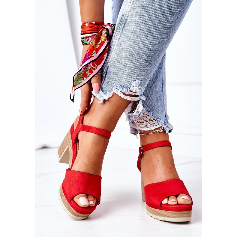 PW1 Sandales On A Bar Et Plateforme Red Maggie rouge 1