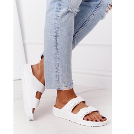 NEWS Pantoufles En Caoutchouc Stacy Blanches Pour Femmes 3