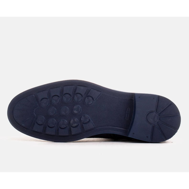 Marco Shoes Bottes légères isolées avec un fond plat en cuir naturel bleu marin 1