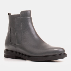 Marco Shoes Bottes légères isolées avec un fond plat en cuir naturel gris 1