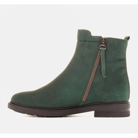 Marco Shoes Bottes légères isolées avec un fond plat en cuir naturel vert 2