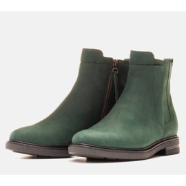 Marco Shoes Bottes légères isolées avec un fond plat en cuir naturel vert 3