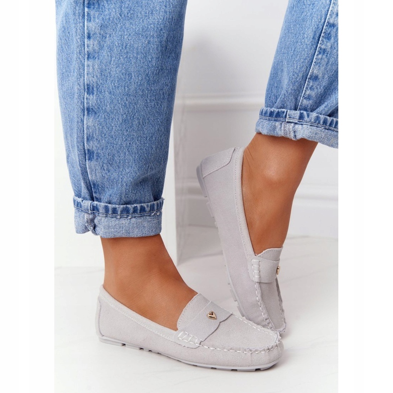 S.Barski Mocassins Femme en Daim S. Barski Gris 4