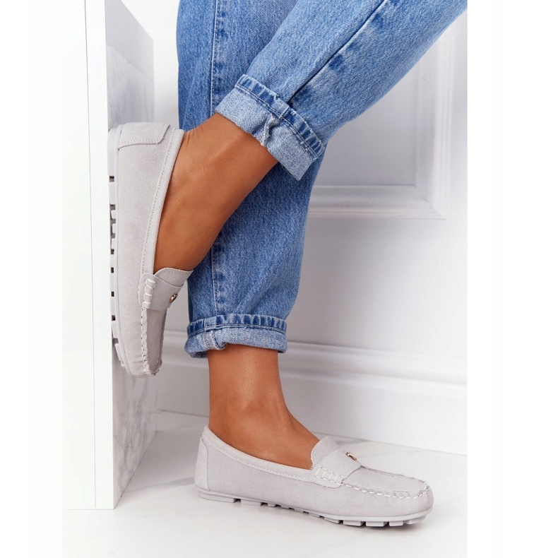 S.Barski Mocassins Femme en Daim S. Barski Gris 3