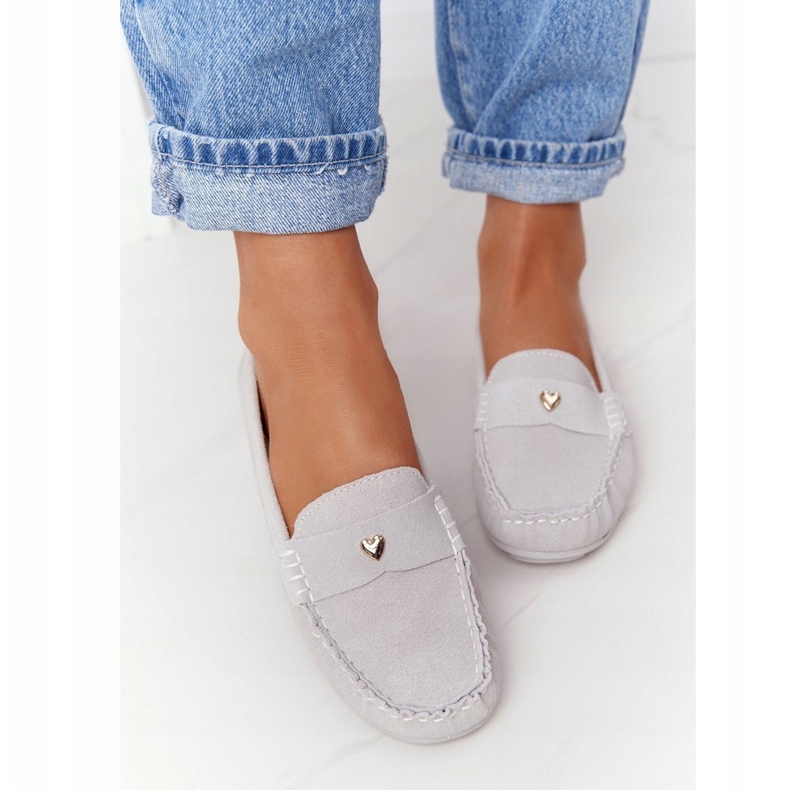 S.Barski Mocassins Femme en Daim S. Barski Gris 1