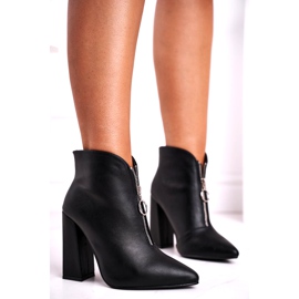 FG1 Bottes Pour Femmes Sur Un Talon Fermeture À Glissière Sur Le Devant Noir Save Me 5