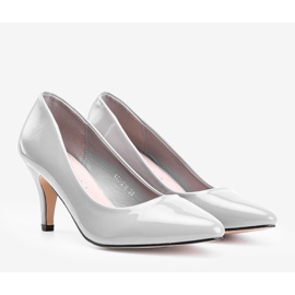 Escarpins gris sur talon aiguille Faith 1