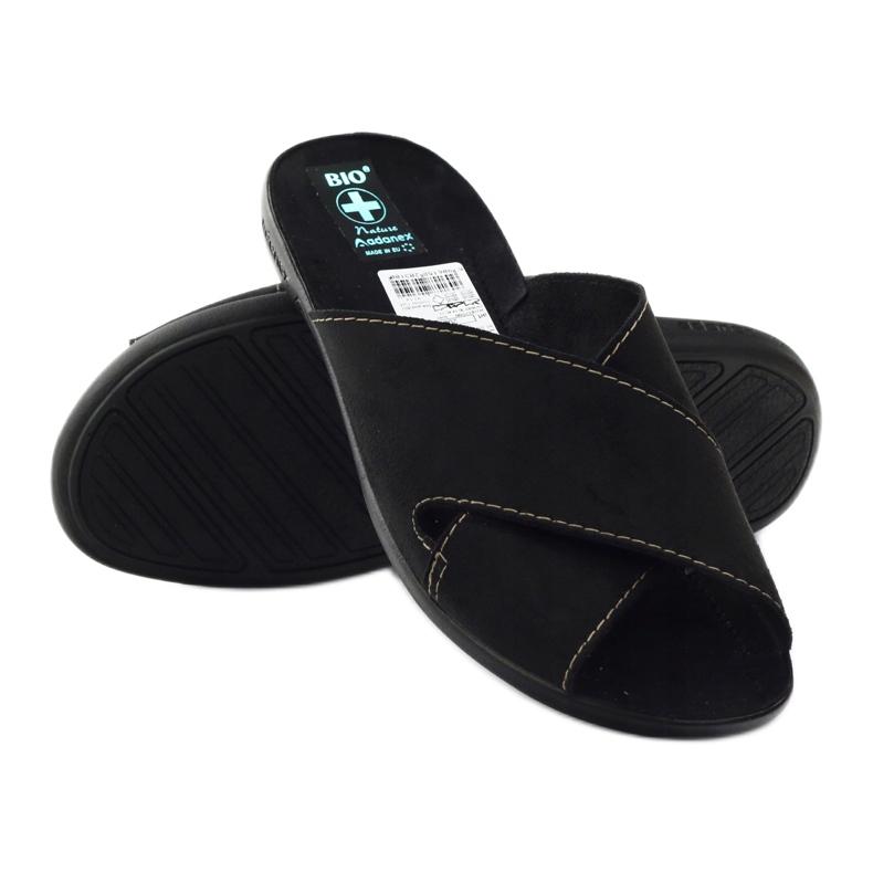 Chaussons pour hommes Adanex 20310 noir le noir 3 Chaussons pour hommes Adanex 20310 noir le noir 3