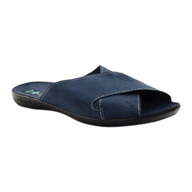Pantoufles Adanex, pantoufles bleu marine masculin 20308 1
