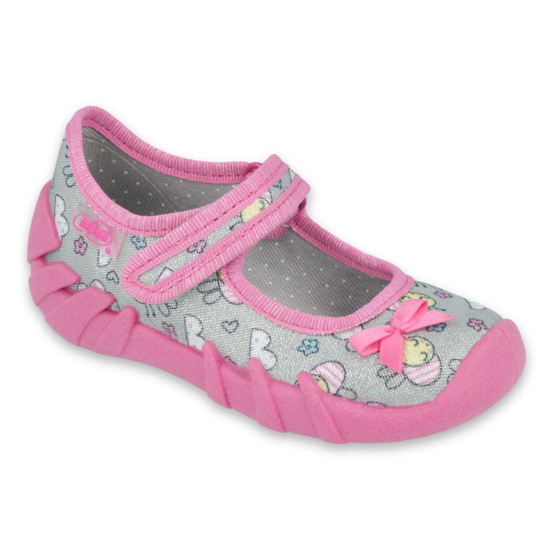 Slippers pour enfants Befado 109p218 rose avec un arc 1