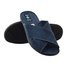Pantoufles Adanex, pantoufles bleu marine masculin 20308 3
