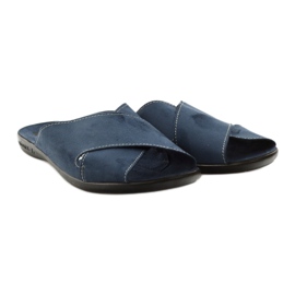 Pantoufles Adanex, pantoufles bleu marine masculin 20308 4