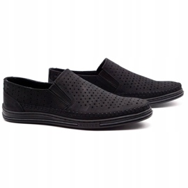 Polbut Chaussures ajourées pour hommes 2107P noir le noir 2