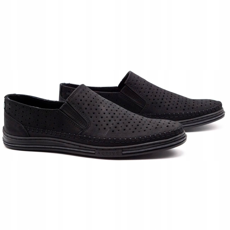 Polbut Chaussures ajourées pour hommes 2107P noir 2