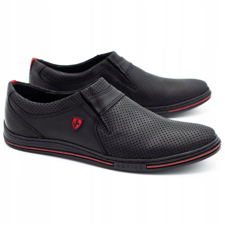 Polbut Chaussures en cuir pour hommes 362 perforation noire 1