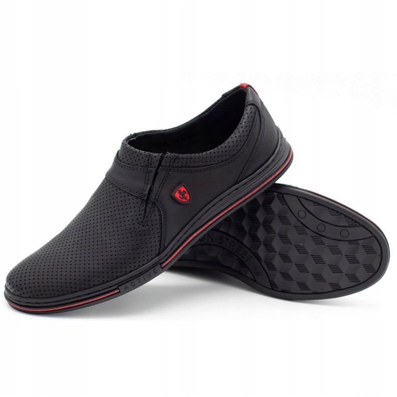 Polbut Chaussures en cuir pour hommes 362 perforation noire 2