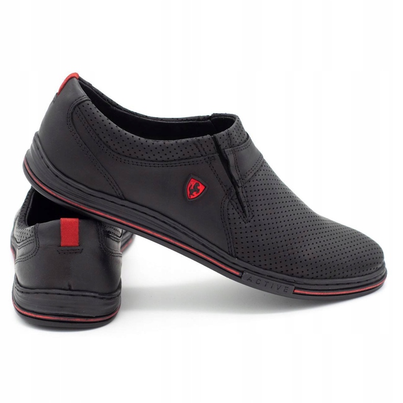 Polbut Chaussures en cuir pour hommes 362 perforation noire 3