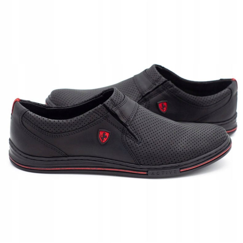 Polbut Chaussures en cuir pour hommes 362 perforation noire 4
