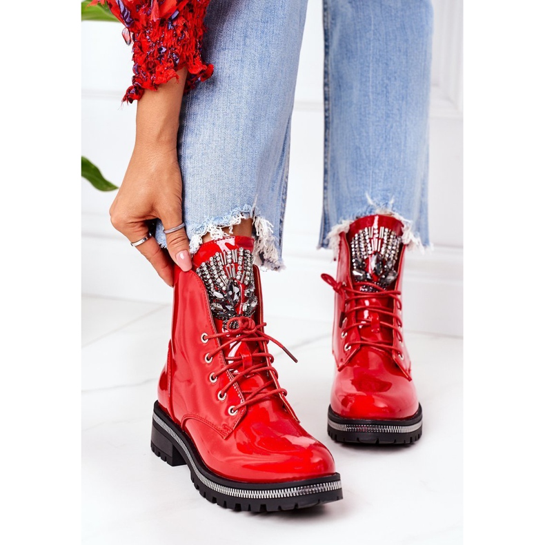 PS1 Ouvriers chauds laqués à l'attention rouge zircone cubique 2