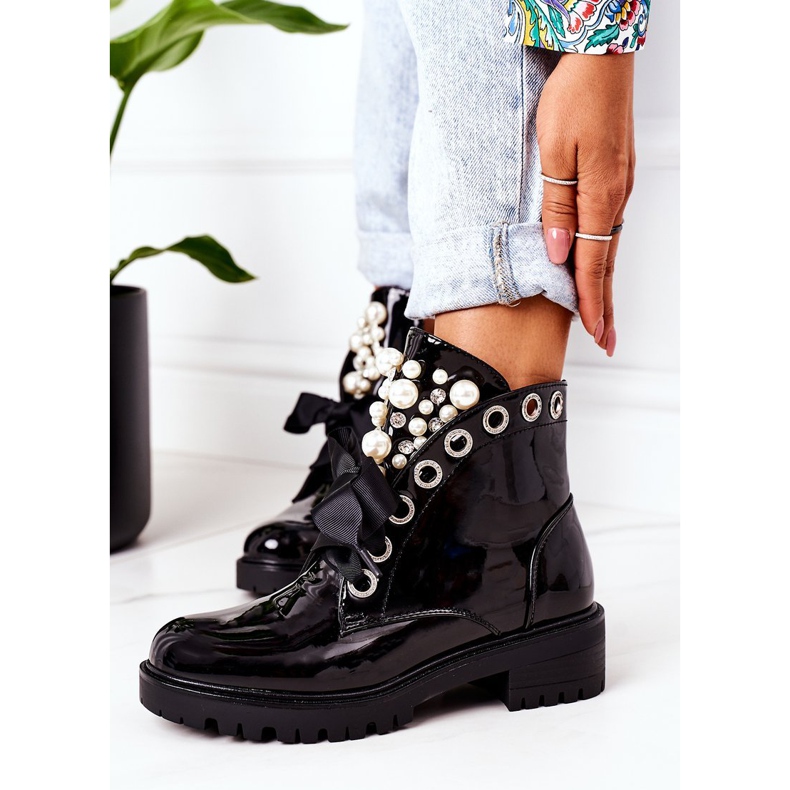 Travailleurs Chauds Laqués Avec Perles Noir Perla 2