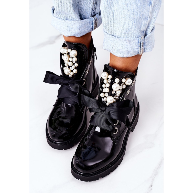 Travailleurs Chauds Laqués Avec Perles Noir Perla le noir 1