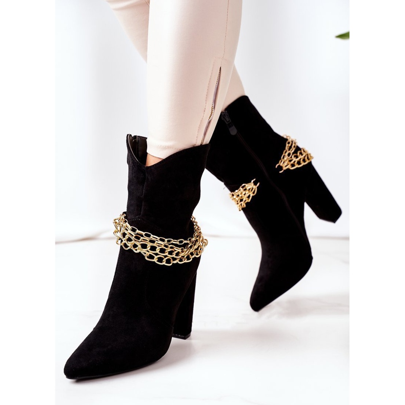 PS1 Bottes noires chaudes sur un talon Bonne impression 1