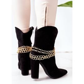 PS1 Bottes noires chaudes sur un talon Bonne impression le noir 4