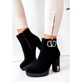 PS1 Bottes chaudes noires sur une barre merveilleuse le noir d'or 5