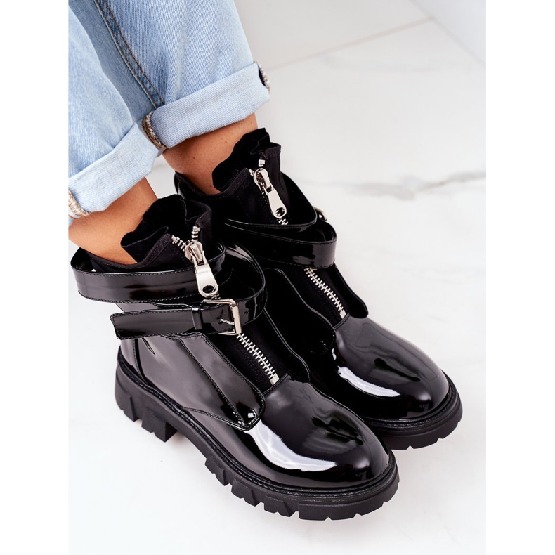 PS1 Bottes Chaudes Laquées Workers Black Not Realy noir 1