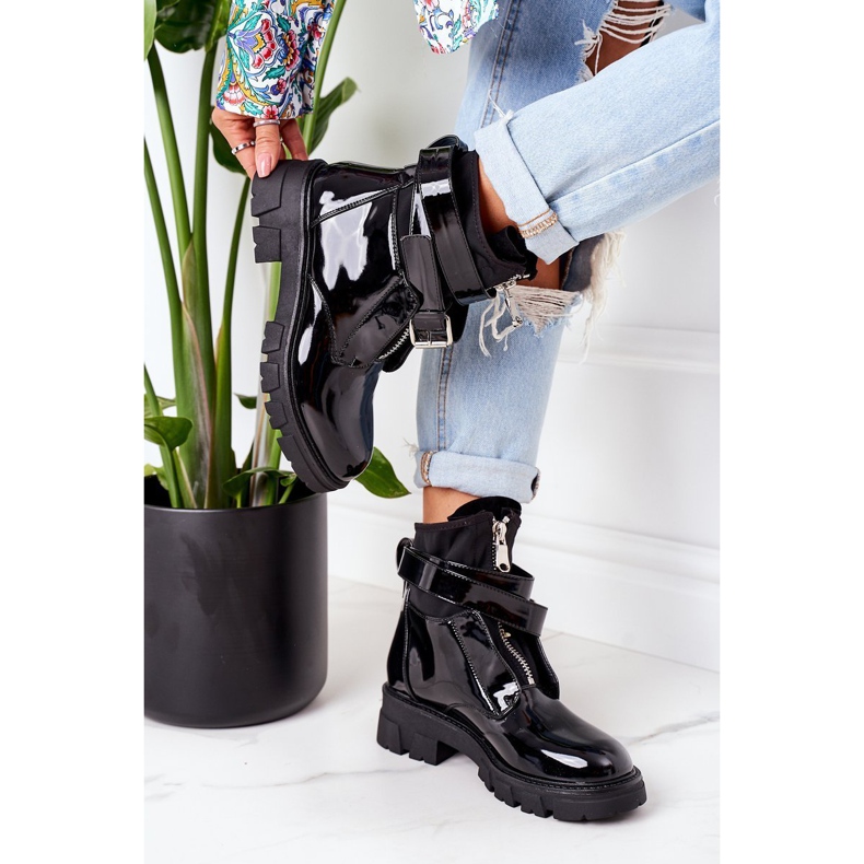 PS1 Bottes Chaudes Laquées Workers Black Not Realy noir 2