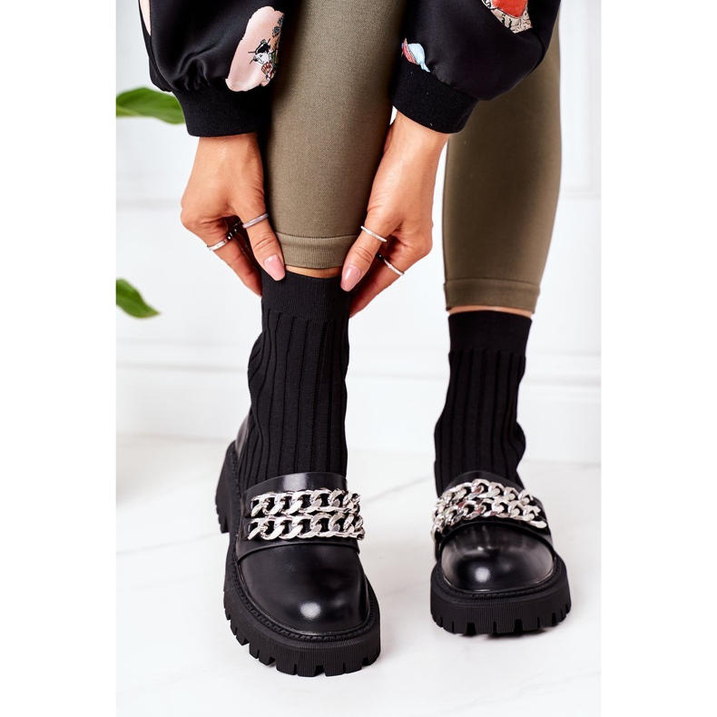 PS1 Bottes de travail avec chaînes noires Walk This Way le noir 2