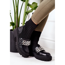 PS1 Bottes de travail avec chaînes noires Walk This Way le noir 3