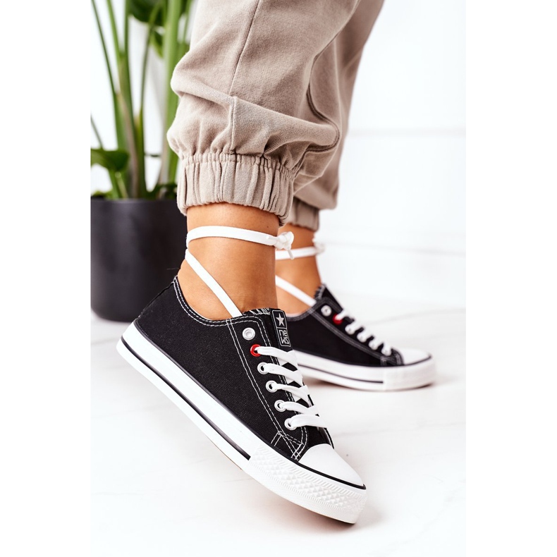 NEWS Baskets classiques noires pour femmes avec semelle Ecoma blanche le noir 2