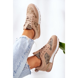 NEWS Chaussures de Sport Baskets Beige et Or Aruba brun 1