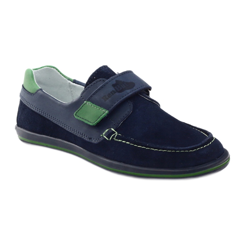 Chaussures en cuir avec velcro pour garçon RenBut 4249, bleu marine 1