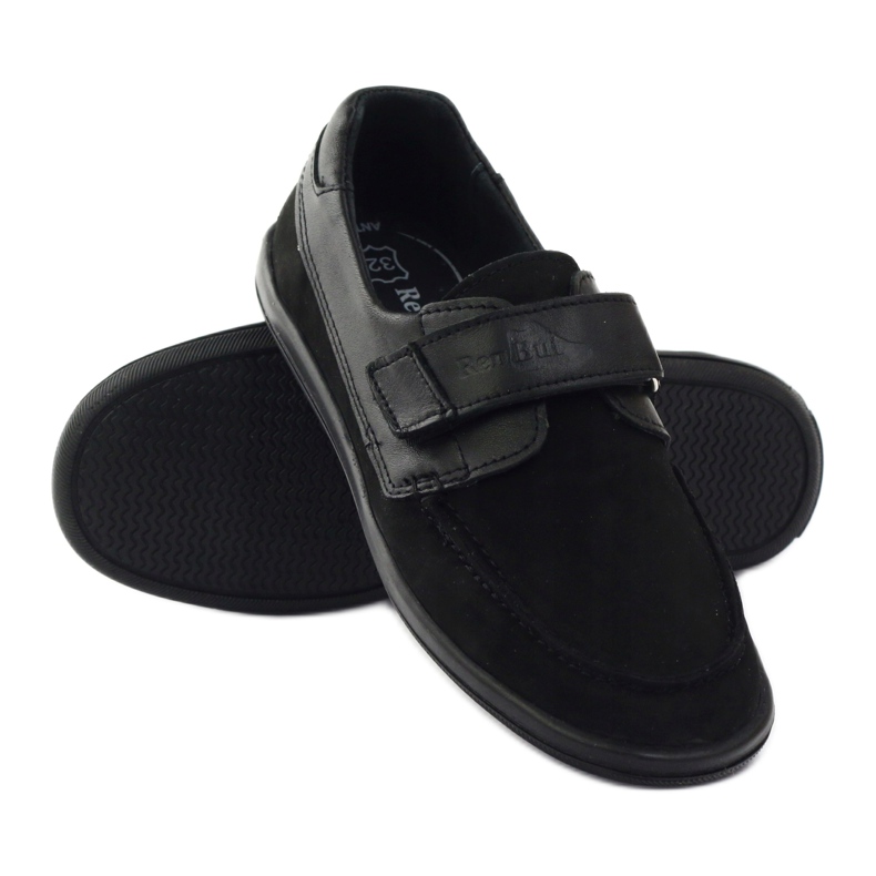 Ren But Chaussures pour garçons en cuir pour Velcro Ren mais 4249 noir 3